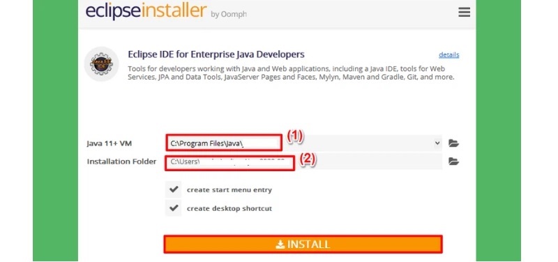 Nhấn vào nút Install