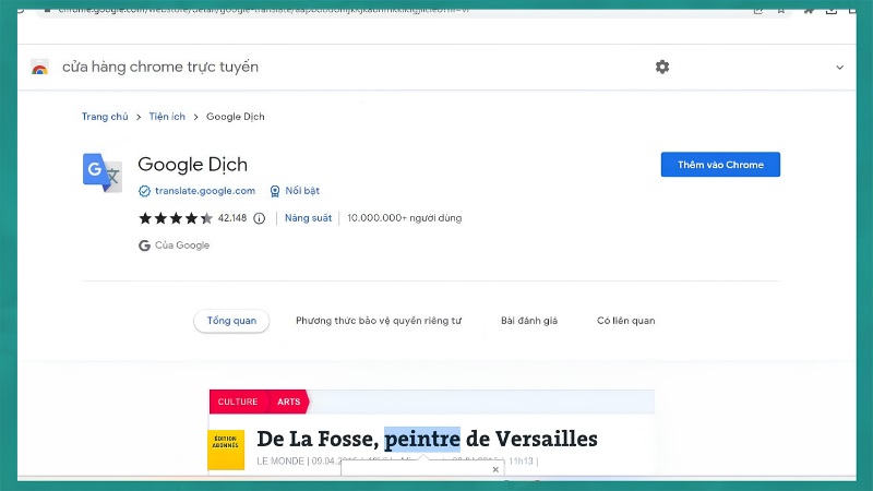Nhấn nút Thêm vào Chrome