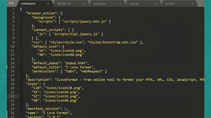 Tạo file manifest.json