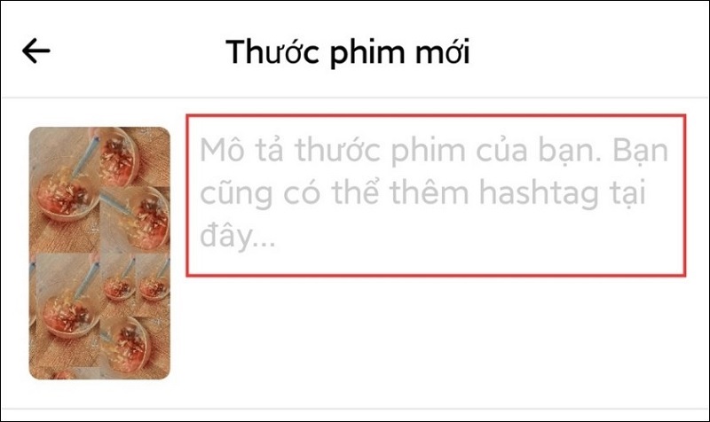 Nhập nội dung liên quan đến video tại phần Mô tả