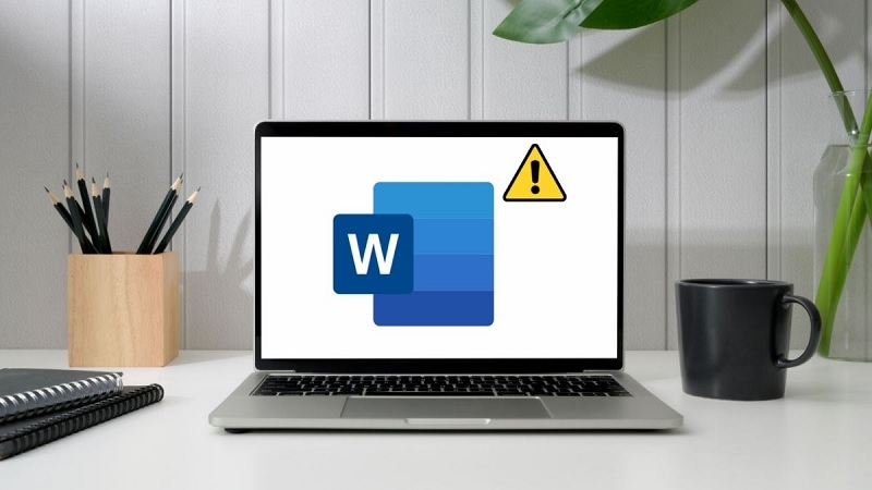 Màn hình thông báo lỗi khi mở file Word trên laptop