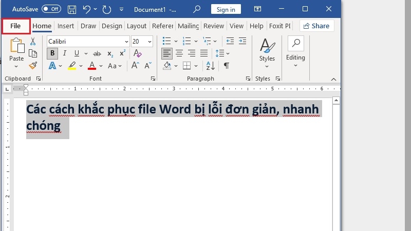 Khôi phục tài liệu Word chưa được lưu bước 1