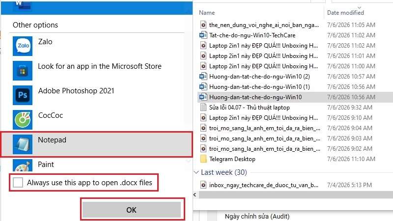 Mở file lỗi bằng Notepad để cứu lại nội dung bước 2