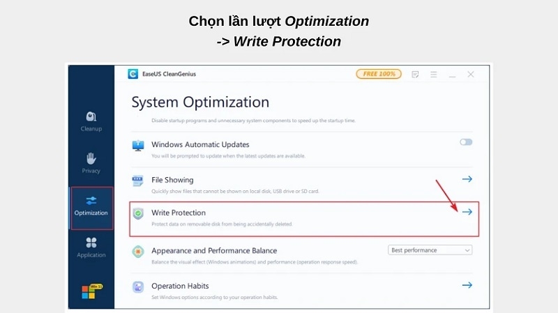 Chọn Write Protection