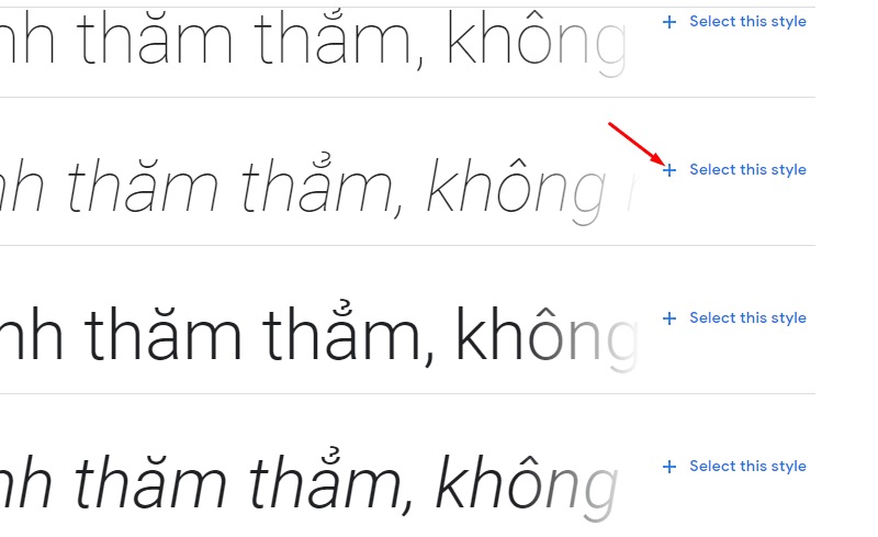 Chọn các kiểu chữ và tải font về máy