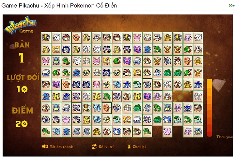 Game pikachu cổ điển - Nối thú cổ điển miễn phí
