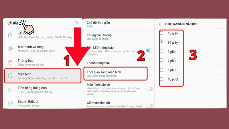 Giảm thời gian chờ màn hình và tắt AOD