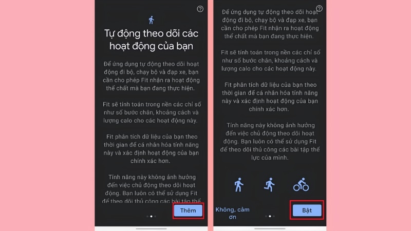 Màn hình cấp quyền truy cập cho Google Fit