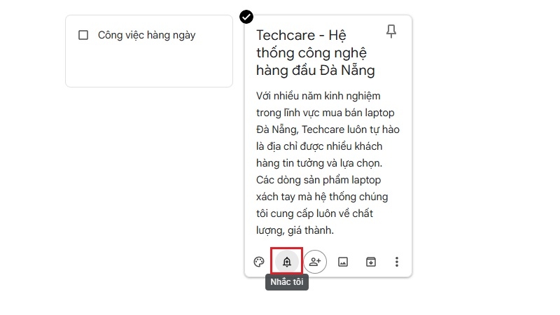 Thiết lập nhắc nhở theo giờ hoặc địa điểm bước 1 Thiết lập nhắc nhở theo giờ hoặc địa điểm bước 1
