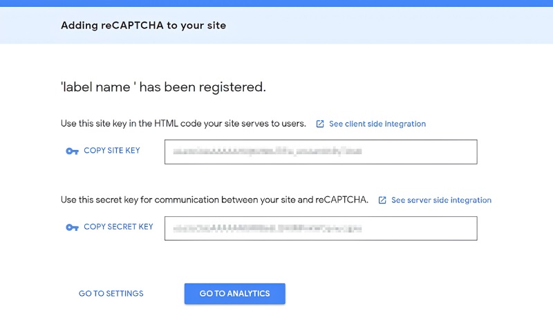 Vị trí Site Key và Secret Key của Google reCAPTCHA Vị trí Site Key và Secret Key của Google reCAPTCHA