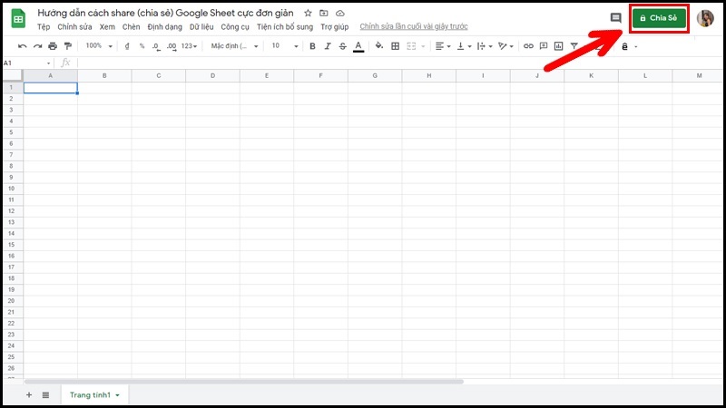 Nhấn vào nút Chia sẻ