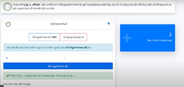 Nhấn Gửi người theo dõi thêm một lần nữa