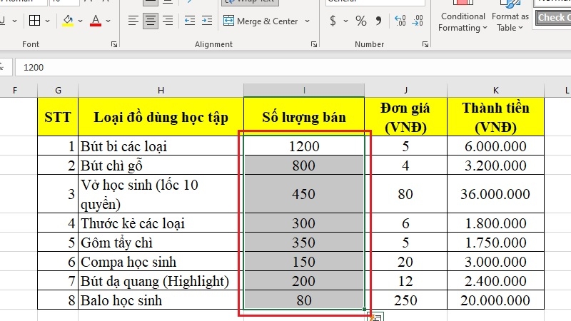 Con trỏ chuột đang chọn ô trống I11 để nhập công thức Con trỏ chuột đang chọn ô trống I11 để nhập công thức