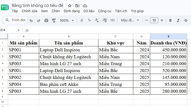 Hướng dẫn dùng hàm COUNTIF cơ bản bước 1