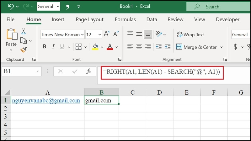 Ví dụ tách tên miền email bằng công thức RIGHT kết hợp SEARCH Ví dụ tách tên miền email bằng công thức RIGHT kết hợp SEARCH