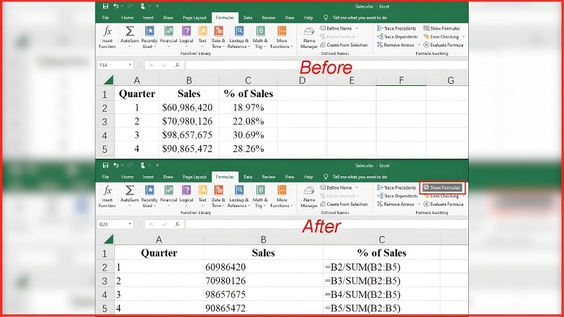 Cách ẩn và khóa công thức trong Excel (Bảo vệ dữ liệu)