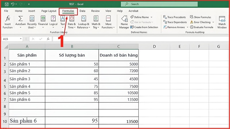 Dùng lệnh "Show Formulas" trên thanh công cụ