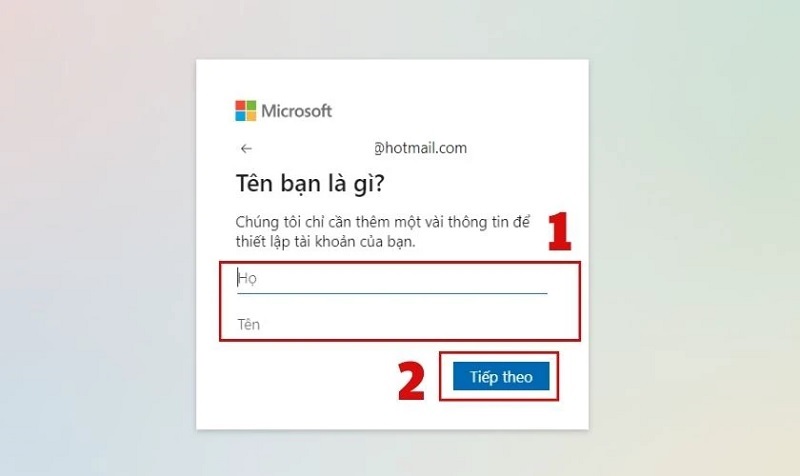 Nhấn nút Tiếp theo