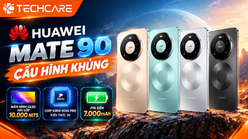 Huawei Mate 90 Lộ Cấu Hình Khủng: Màn Hình OLED Hai Lớp 10.000 Nits, Chip Kirin 9050 Pro Kiến Trúc 3D, Pin Đến 7.000mAh