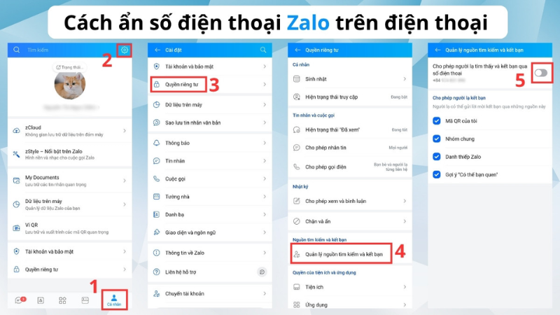 Hướng dẫn ẩn số điện thoại trên Zalo chi tiết