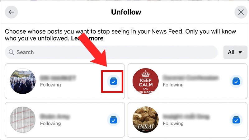 Chọn vào biểu tượng dấu tích màu xanh