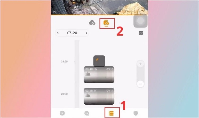 Chọn vào biểu tượng Thẻ nhớ
