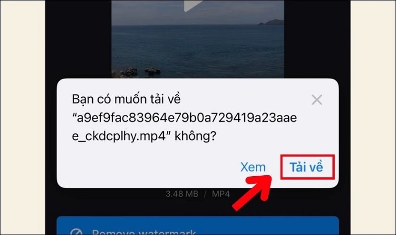 Chọn tải về để kết thúc