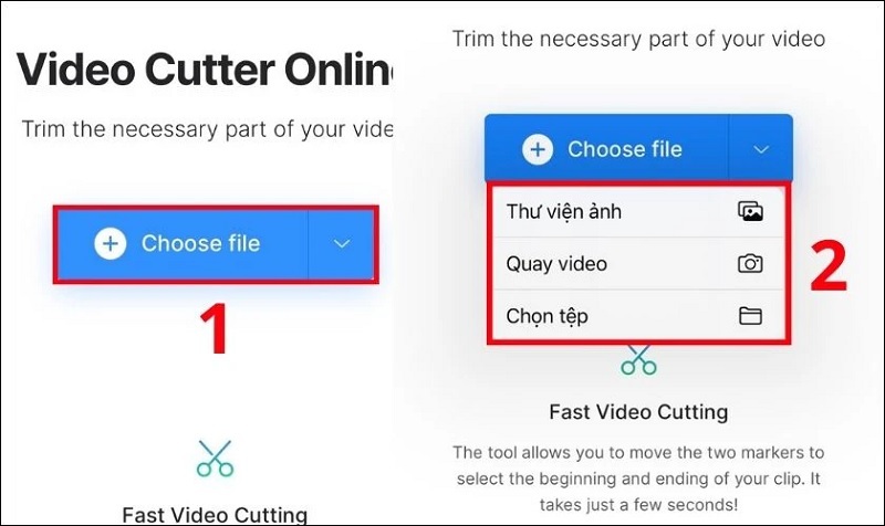 Vào dấu cộng Choose File