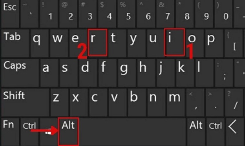 Nhấn tổ hợp phím Alt + I