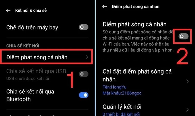 Kéo thanh trượt ở mục Điểm phát sóng cá nhân sang phải