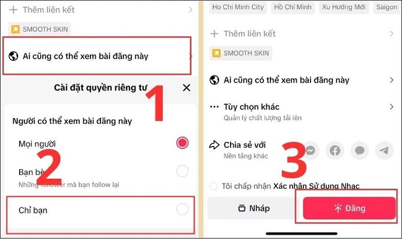 Nhấn vào nút Đăng