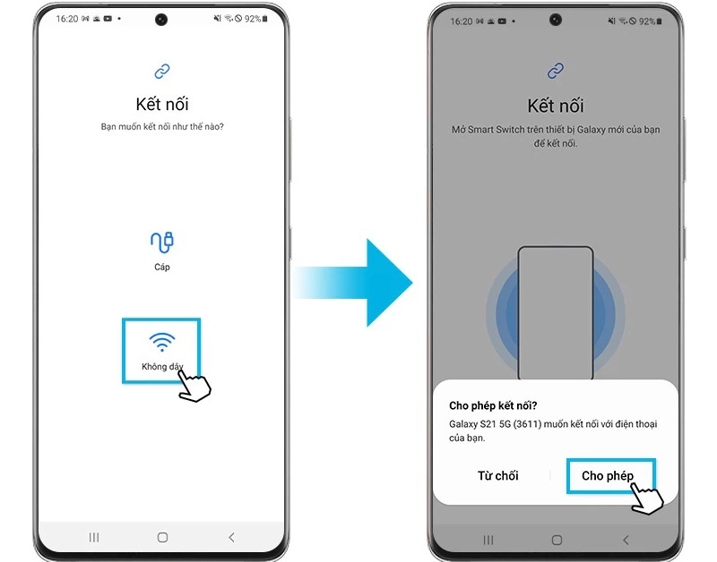 Chọn vào mục Cho phép