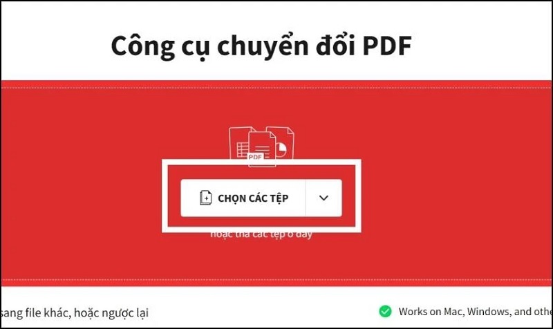 Nhấn vào nút Chọn các tệp