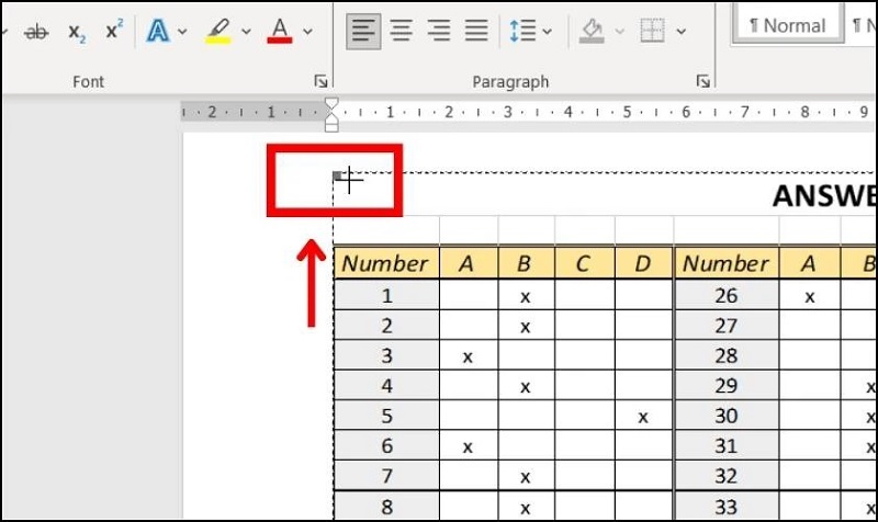 Nhấn chuột vào từng ô vuông rồi điều chỉnh lại