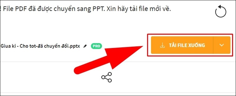 Chọn vào nút TẢI FILE XUỐNG