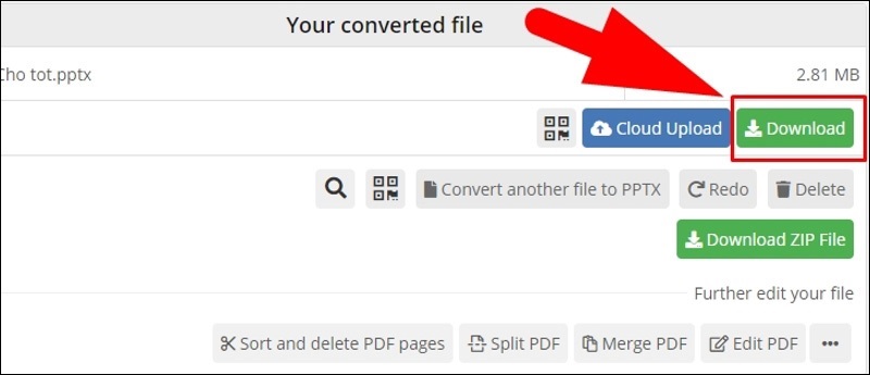 Nhấn nút Download