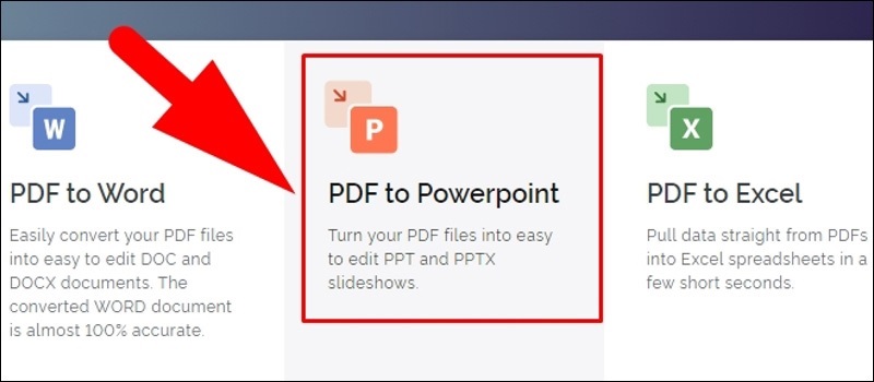 Chọn vào tính năng PDF to PowerPoint