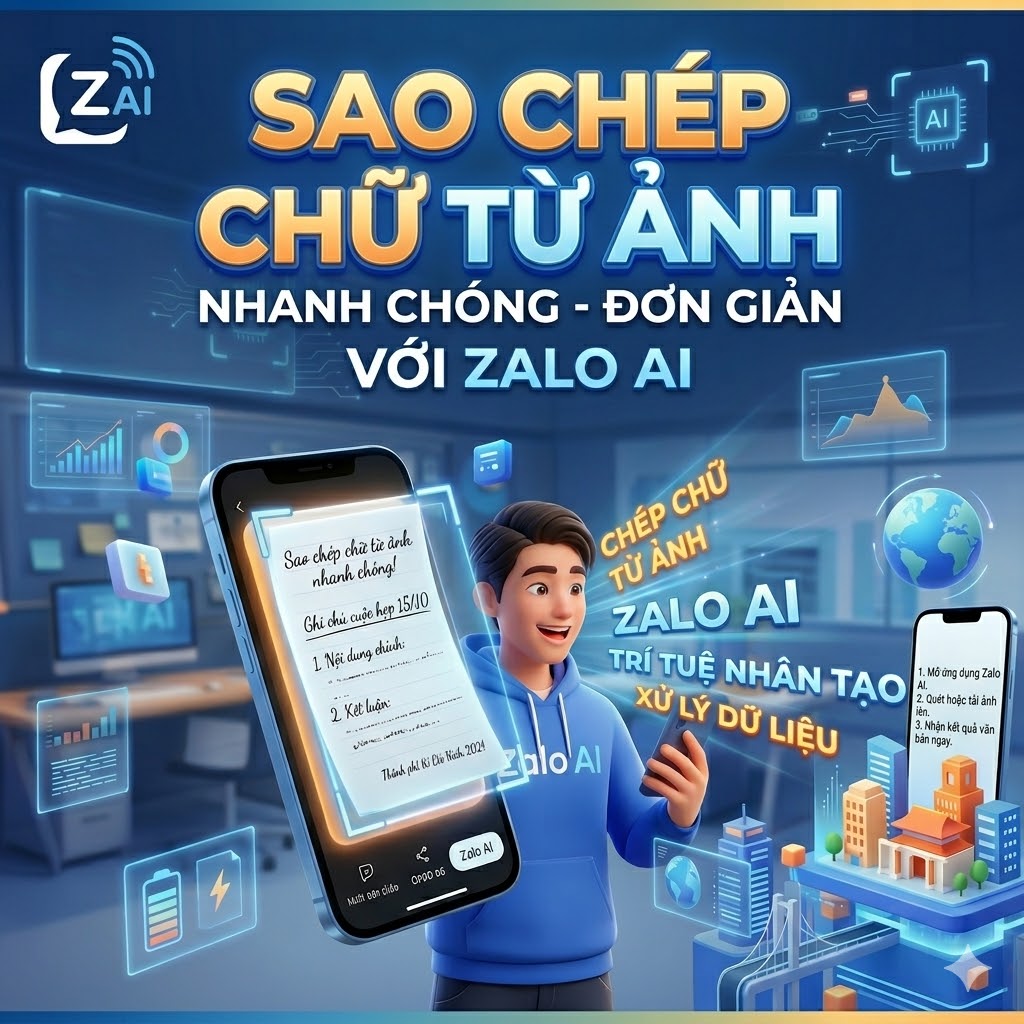 Hướng dẫn cách copy chữ trong ảnh thành tin nhắn trên Zalo AI từ A đến Z