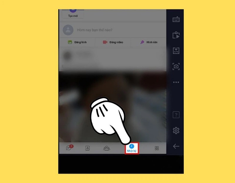 Chọn vào mục Nhật ký