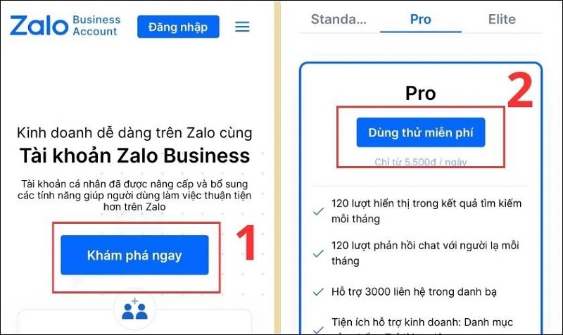Chọn Dùng thử miễn phí