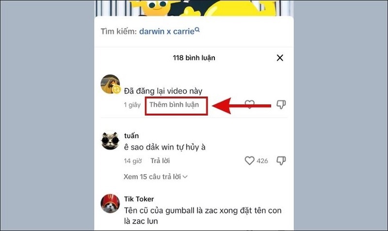 Chọn vào tính năng Thêm bình luận