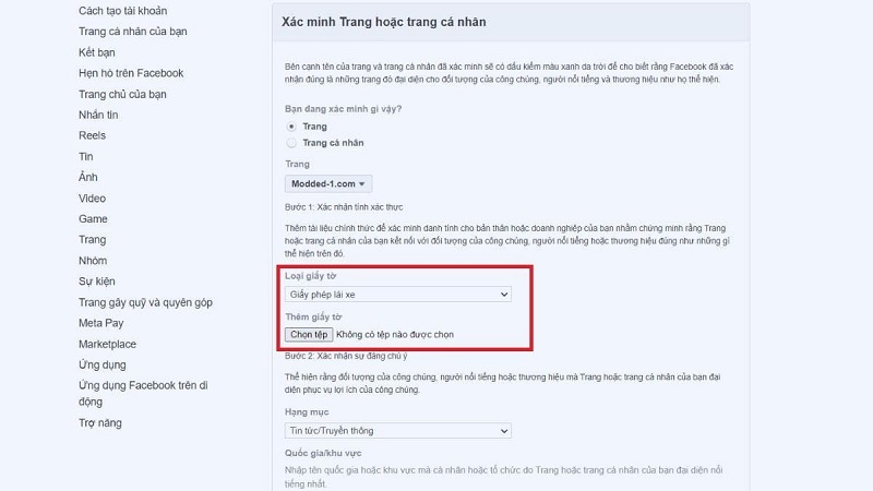 Nhấn vào nút Chọn tệp