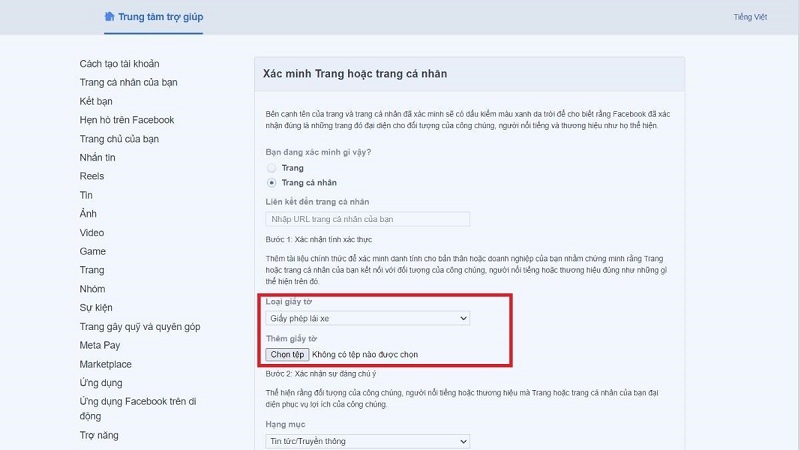 Nhấn nút Chọn tệp