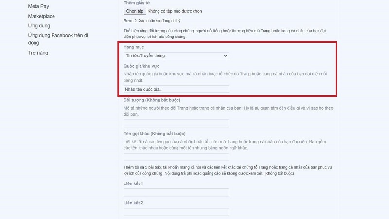Nhập tên quốc gia vào khung trống