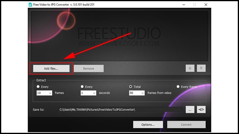 Chọn vào nút Add files
