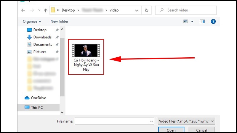 Chọn video có hình ảnh mà bạn muốn tách ra