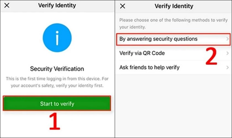 Chọn vào mục Start to verify