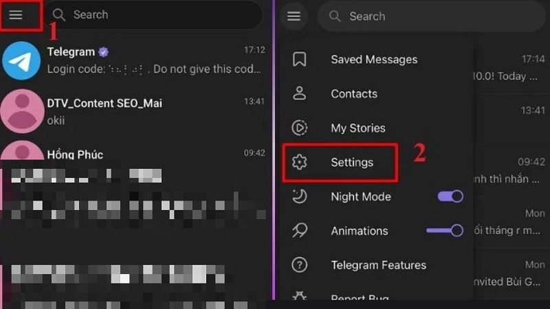Chọn vào mục Settings