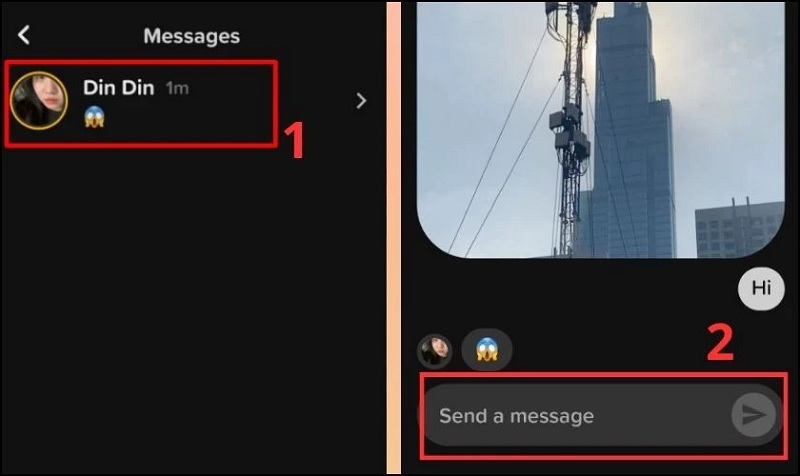 Nhập nội dung tin nhắn muốn gửi vào