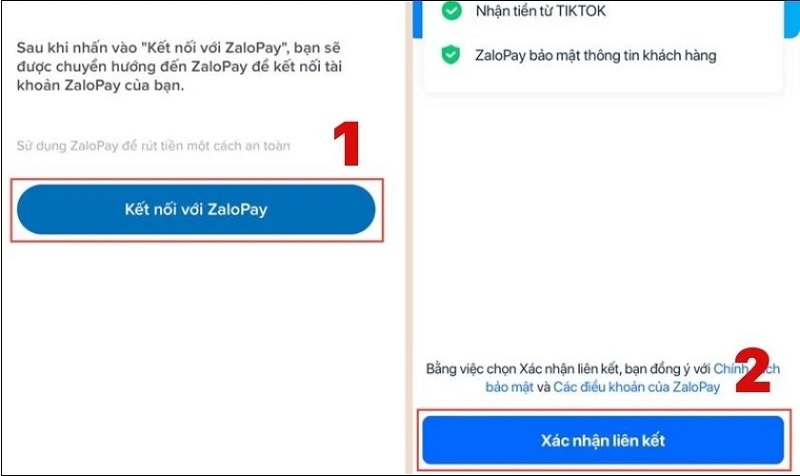 Chọn mục Xác nhận liên kết